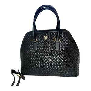 Tory Burch Robinson Basket-Weave Open Dome Satchel